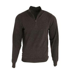Premier Mens 1/4 Zip Neck Knitted Sweater / Charcoal